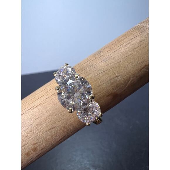 10k gold CZ past present and future ring size 9 - Picture 1 of 10